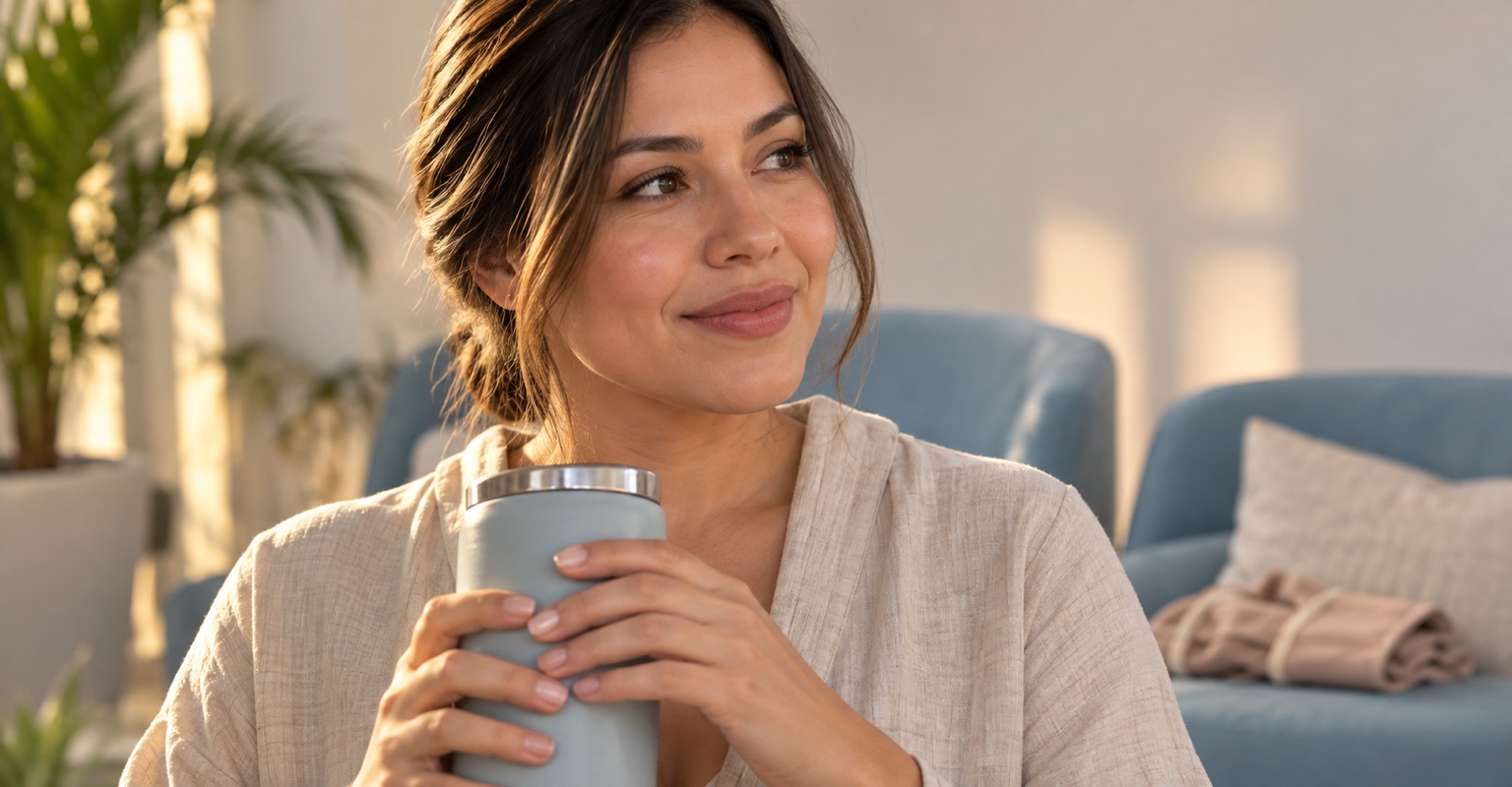 Adult woman following a recovery routine after mommy makeover in a Miami recovery lounge
